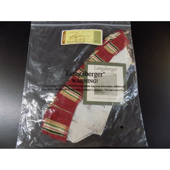Longaberger Other - Holiday Stripe Botanical 2007 Holiday Helper Basket Liner Longaberger
